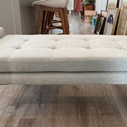 Grey Fabric Upholstered Bench