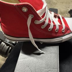 Red High Top Converse 7 W 5 M