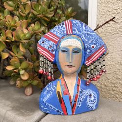 Ceramic Face Sculpture 