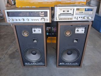 Vintage Stereo Equipment (BIC Venturi 10" subwoofer speakers, 200w Kenwood Receiver & Pioneer Tape Deck