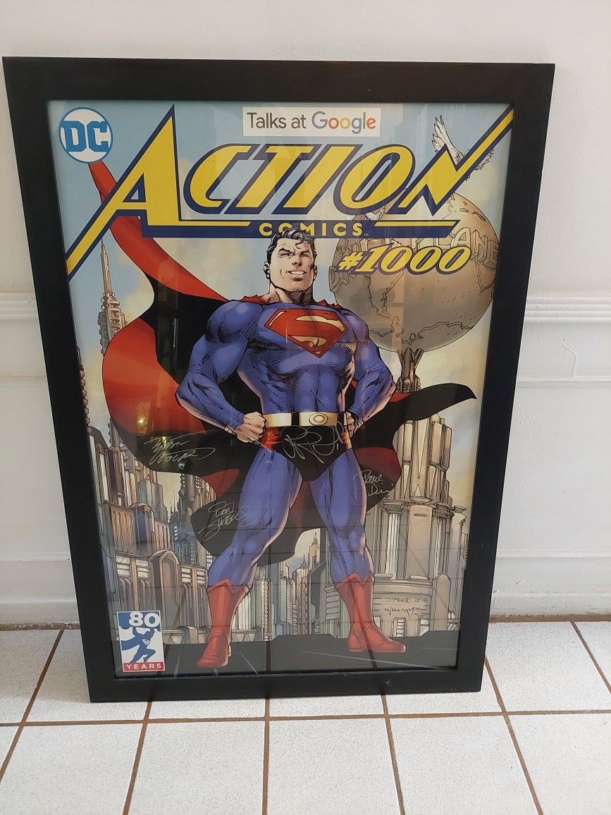 Autographed SUPERMAN ACTION COMICS #1000 Poster