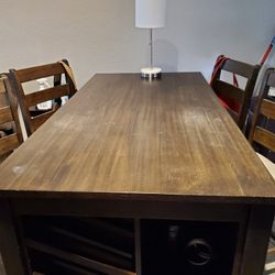 4 Seat Dining Table With Wine Rack And Storage