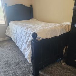 Black Wood Twin Bed Frame And Mattress