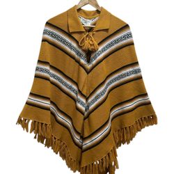 VTG Equador For Karma California 80 Acrylic Poncho O/S Boho Cottage 