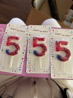 3 Spider-Man candles #5 perfect for any birthday cakes
