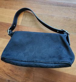 Coach small shoulder bag black canvas $50