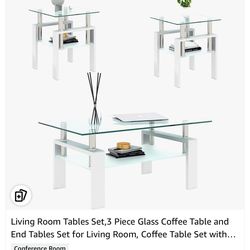 White 3 Piece Table Set