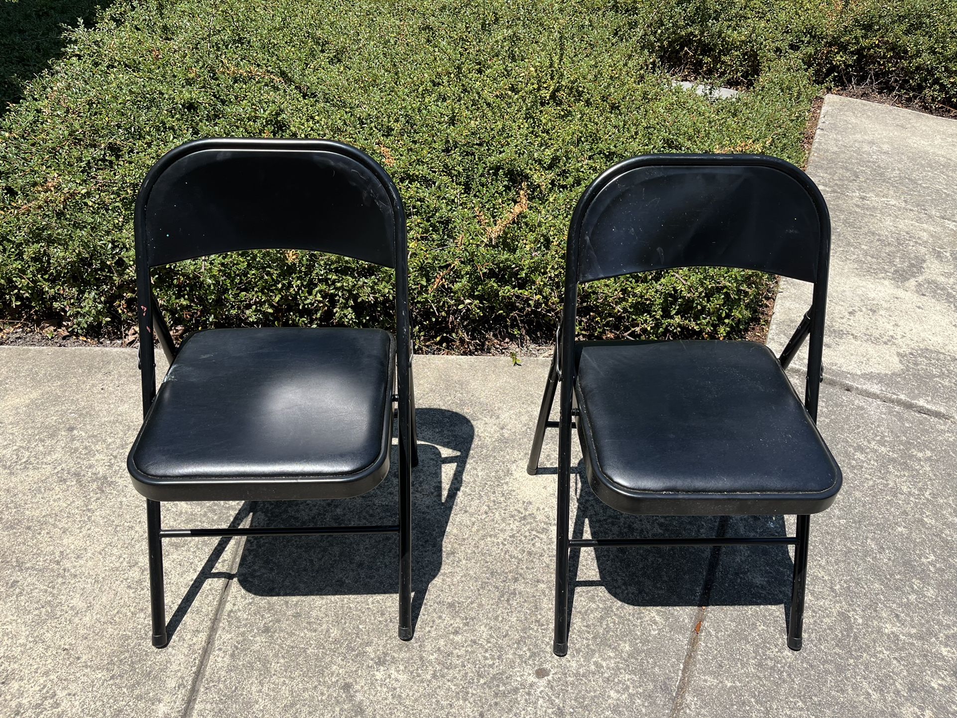 Set Of 2 Black Folding Chairs