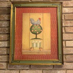 “Chicken Topiary” By James Weins, Framed