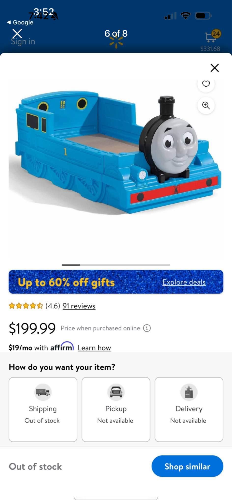 Step2 Thomas the Tank Engine Plastic Toddler Bed, Blue