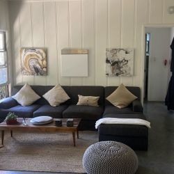 10 Foot Long  Charcoal grey Couch  Excellent Condition Extra Firm 