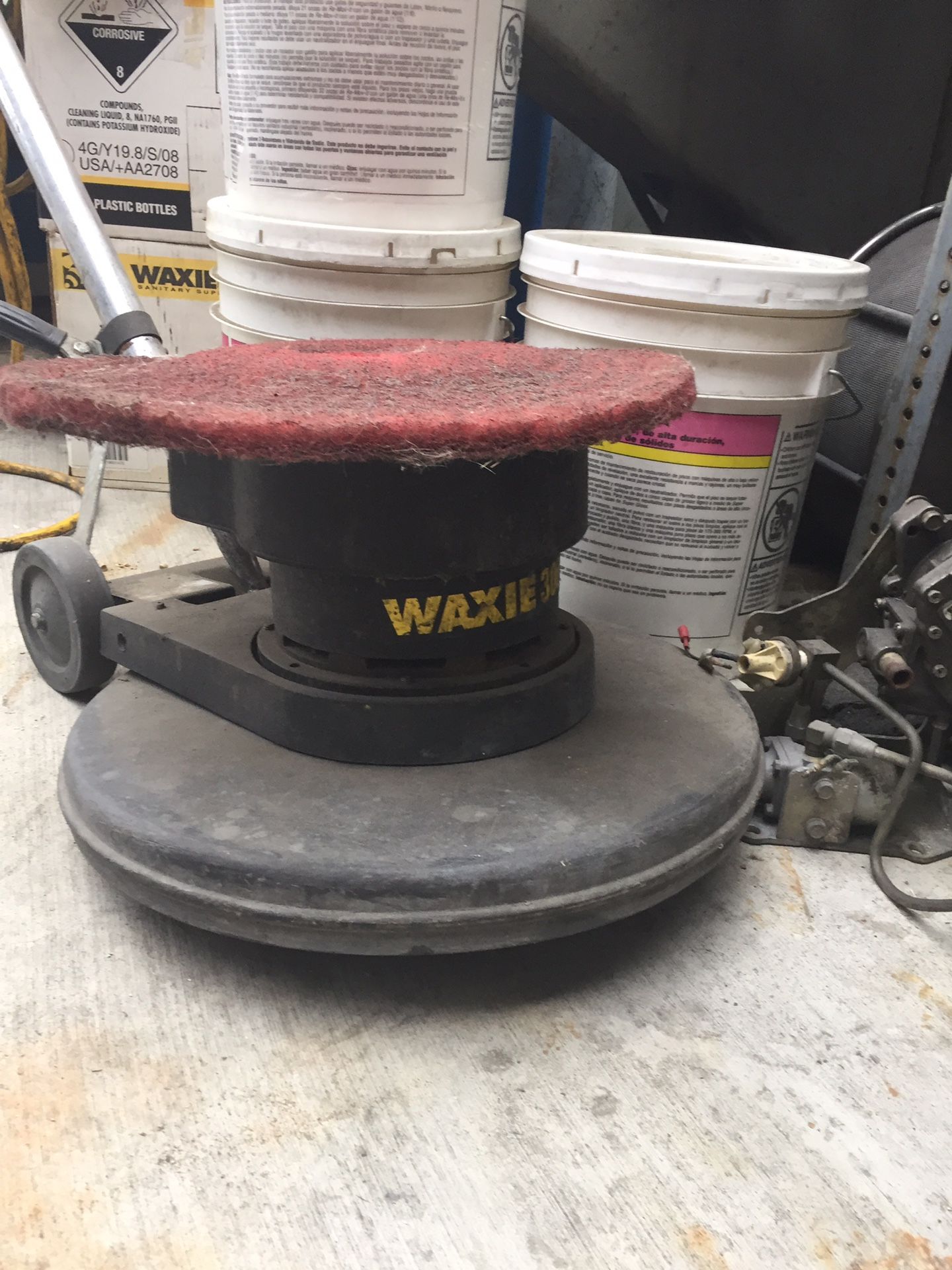 Waxie floor scrubber with floor stripper with 28 gallons