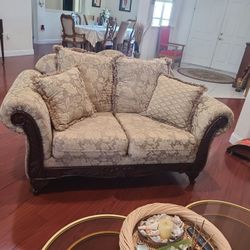 5 Piece Antique Style Upholstered Sofa Set