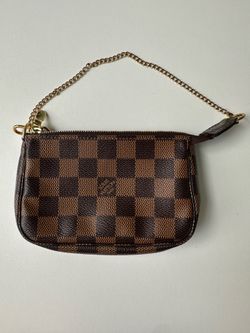 Louis Vuitton Mini Pochette Accessoires Damier Ebene with Red Interior