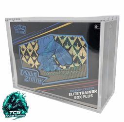 Pokemon Center Crown Zenith Elite Trainer Box Plus Acrylic Case Magnetic Lid
