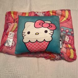 Hello Kitty Throw And Pillow