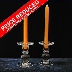 REDUCED/Crystal Candle Holders 