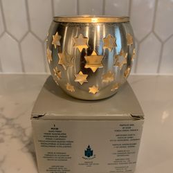 PartyLite Star Of David Silver Votive Candle Holder