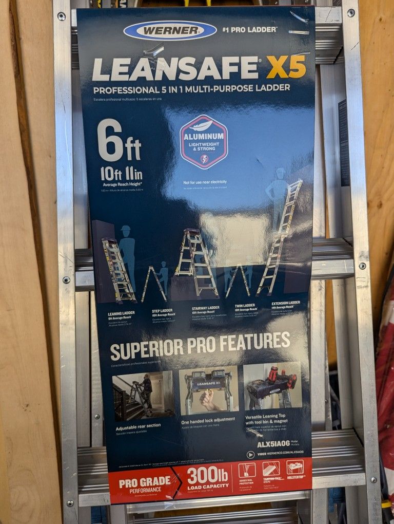 Werner 6' Leansafe X5 Multi Position Ladder