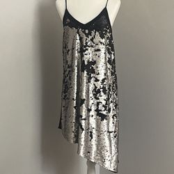 Bloomingdale’s Matty M sequin Asymmetrical Sequins dress!