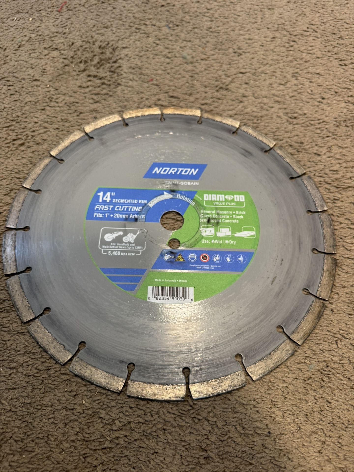 Norton Diamond 14-in Wet/Dry Segmented Rim Diamond Saw Blade