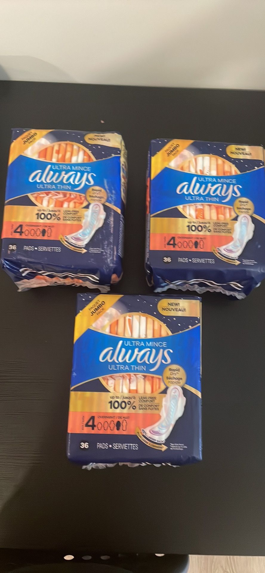 Always untra thin pads size4 bundle $20