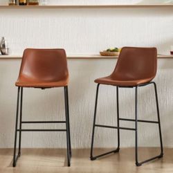 2 New Brown Chairs Bar Stools 