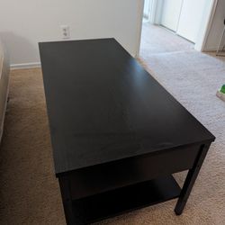 Black Wood Lift Top Coffee Table with Pneumatic Spring