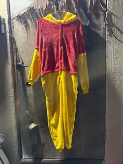 Pooh, Red and Yellow Fleece Hooded Onesie