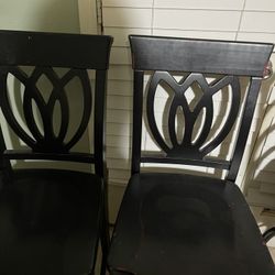 Black Wooden Stools 