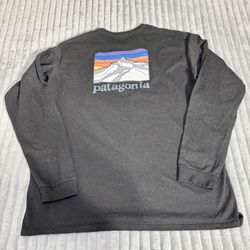 Patagonia Men's Gray Long Sleeve Organic Cotton Responsibili-Tee Shirt Size L 