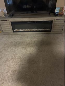 92 inch Fireplace tv stand with built in heater