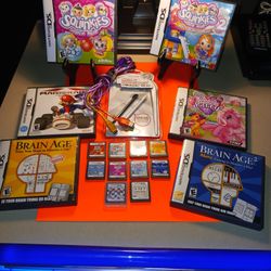 Nintendo DS / DSi DS Lite Dsxl Collection Mario Kart Brain Age Stylus With Screen Protectors And Mint Condition In Package Nintendo Car Adapter Mint!