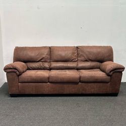 Brown 3-Seater Couch | 8FT | Freshly Cleaned | Delivery Available