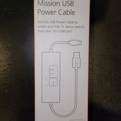 Mission TV USB port power adapter cable for Fire TV Roku Chromecast Micro USB