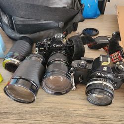 Nikon And Canon Camera 