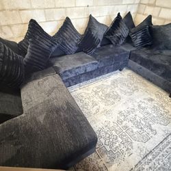 🔥 New! 411 Gray Charcoal Double-Chaise Sectional — Only $1649! 🔥 $0 Down, Flexible Payments Available