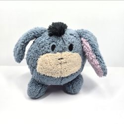 Walt Disney Parks Round Eeyore Plush Detachable Tail Blue 7" Soft Cuddly Pooh