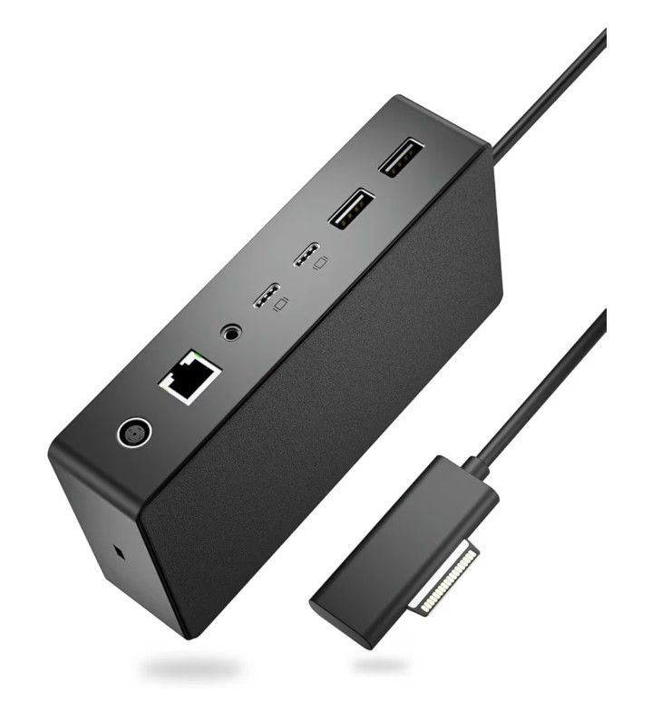 Surface Dock 2,Surface Docking Station 2 with 199W Power Supply,Type-C 4K Display Port*2,USBA*2/Type C*2 Data Transmission,1G Ethernet,Audio Compatibl