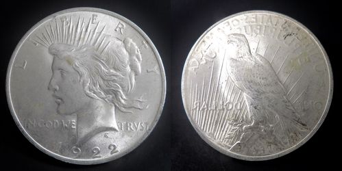 1922 Peace Dollar UNC VF
