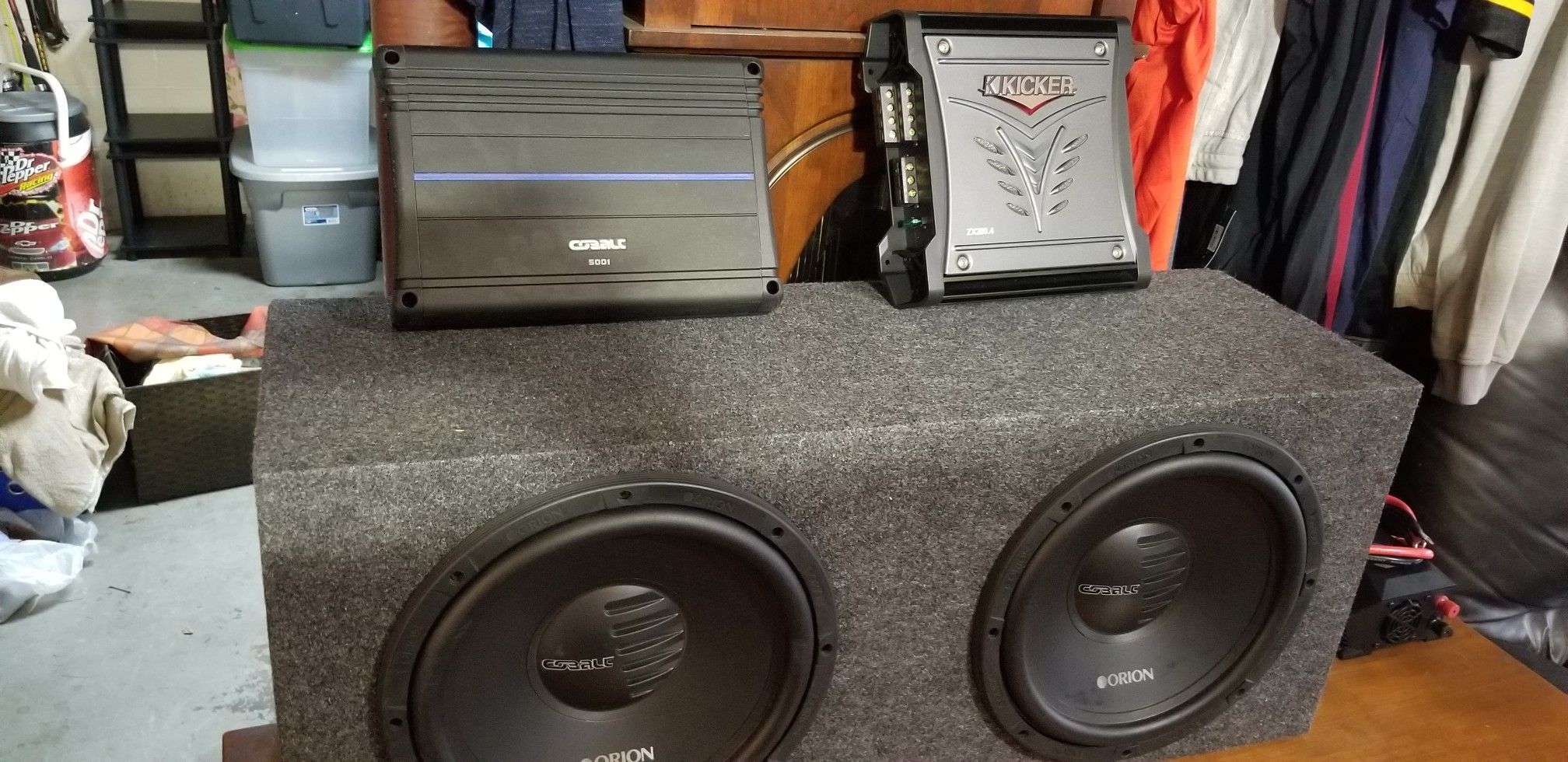 Orion 12" subwoofer and 2 Amps