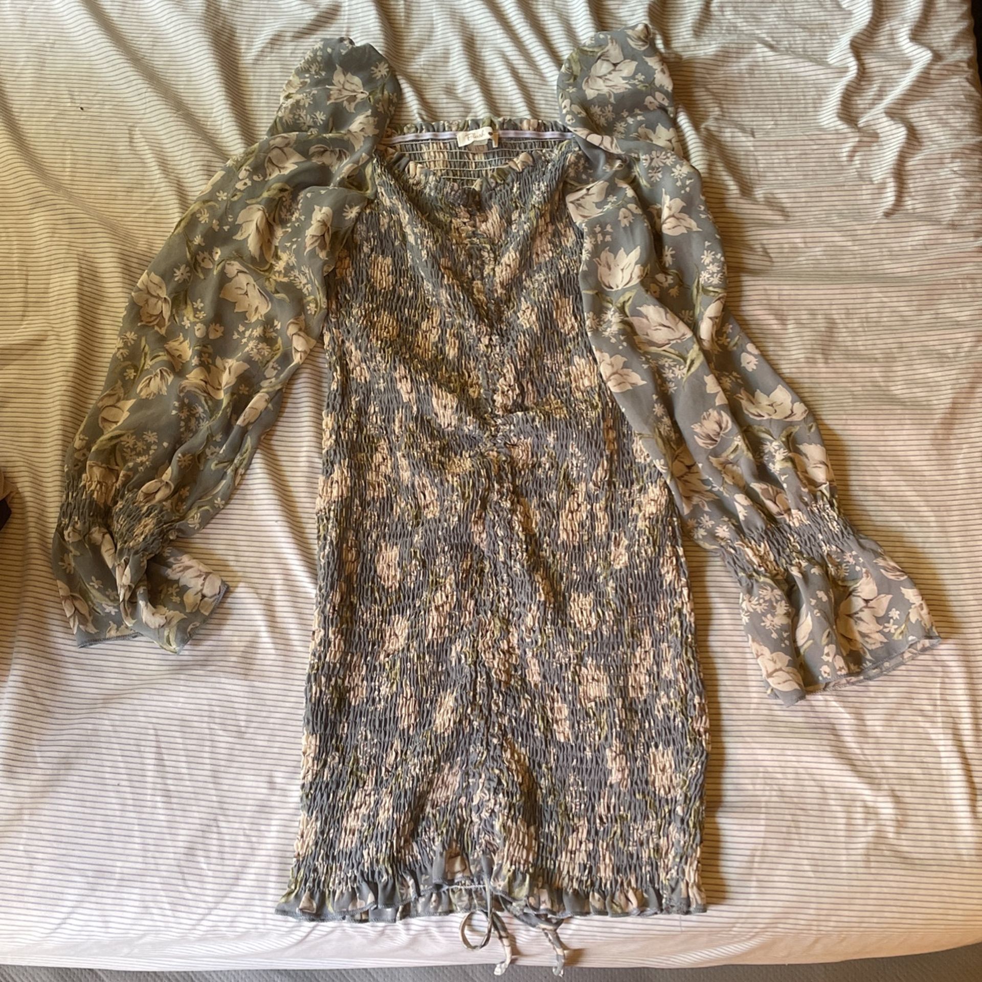 Blush shoulder less dress