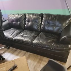 Free Black Leather Type Couch