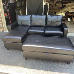 Free Delivery - Black Couch Sofa Sectional