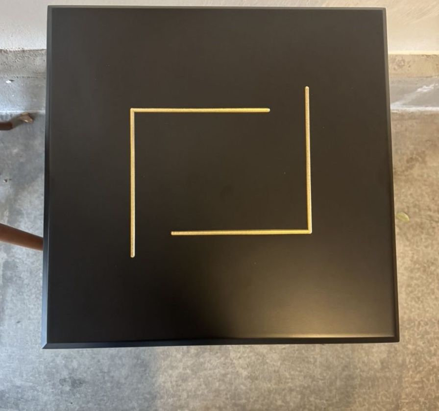 Black And Gold Square Accent Table