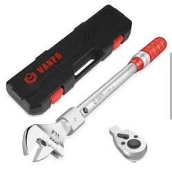 Vanpo Adjustable Torque Wrench 1/2 Drive Interchangeable Jaw N Ratchet Head New