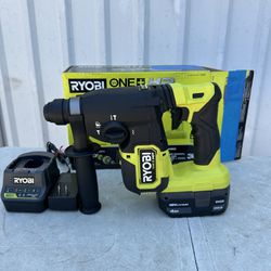 RYOBI ONE+ HP 18V Brushless Cordless 1 in. SDS-Plus Rotary Hammer Drill 4.0 Battery + Charger NEW $175