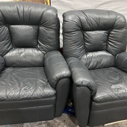 Pair Of Leather Recliner Chairs 