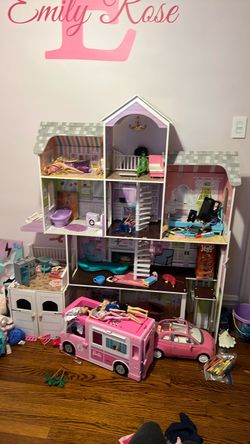 Barbie Dollhouse with Dolls and Accessories