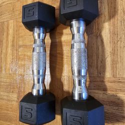 Cap Barbell Rubber Coated Hex Dumbbell Set - 5 lbs